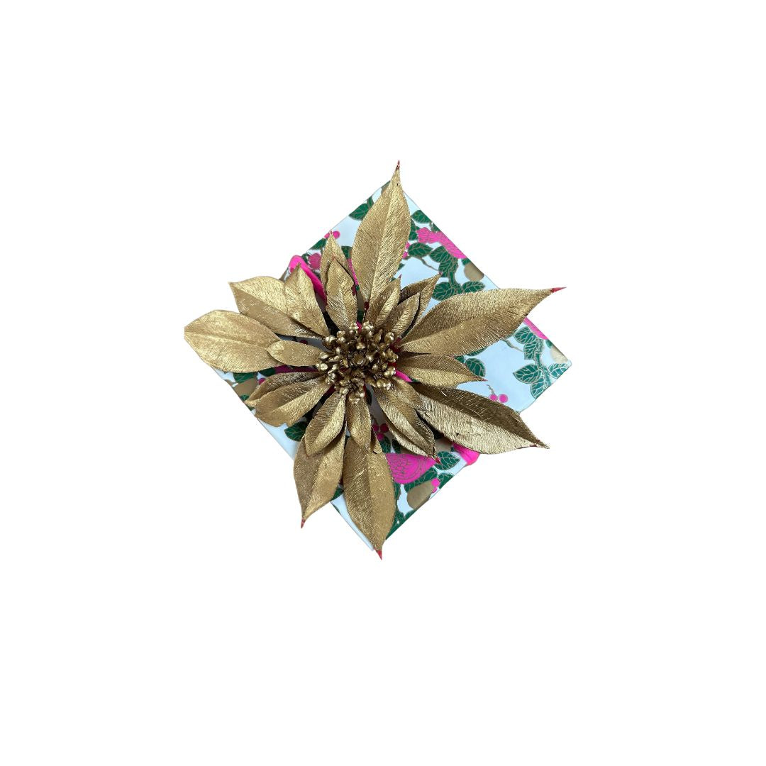 Vintage Gold Foil Poinsettia